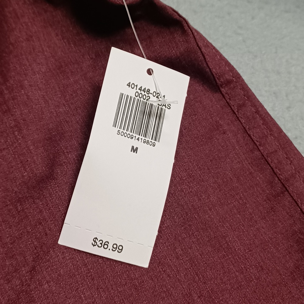 Old Navy Everyday Shirt Mens M Burgundy Raisin Arizona Regular Fit Button Down - Picture 8 of 13